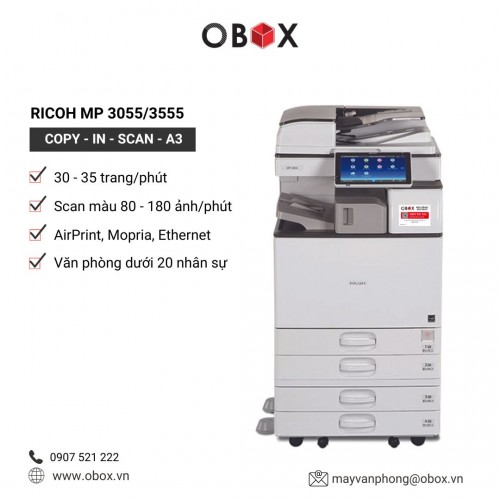 Thuê Máy Photocopy Ricoh MP 3055 3555 | Nhỏ Gọn – Tiết Kiệm – Hiệu Quả